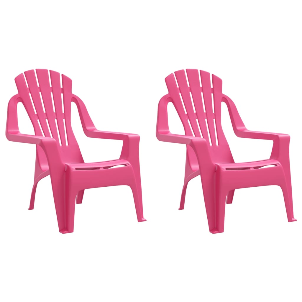 vidaXL Krzesła ogrodowe dla dzieci, 2 szt., różowe, 37x34x44 cm, PP