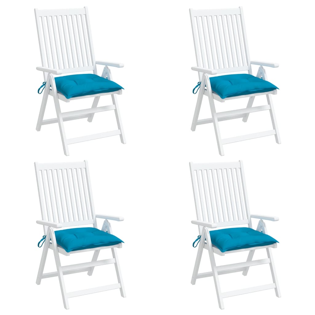 vidaXL Poduszki na krzesła, 4 szt., niebieskie, 40x40x7 cm, tkanina