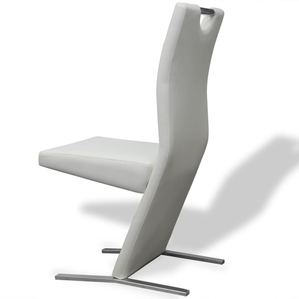 vidaXL Krzesła stołowe, 2 szt., białe, obite sztuczną skórą