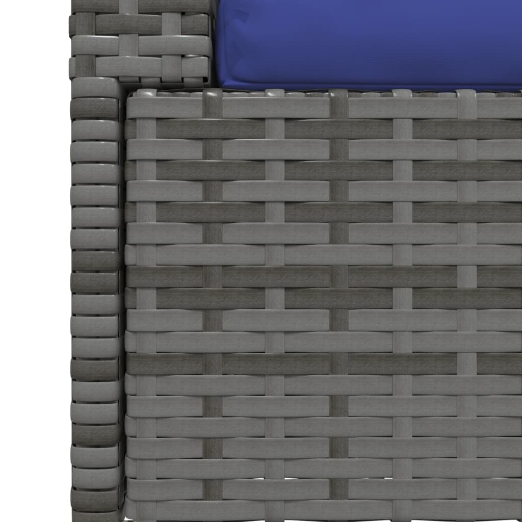 vidaXL 2-osobowa sofa ogrodowa z poduszkami, polirattan, szara