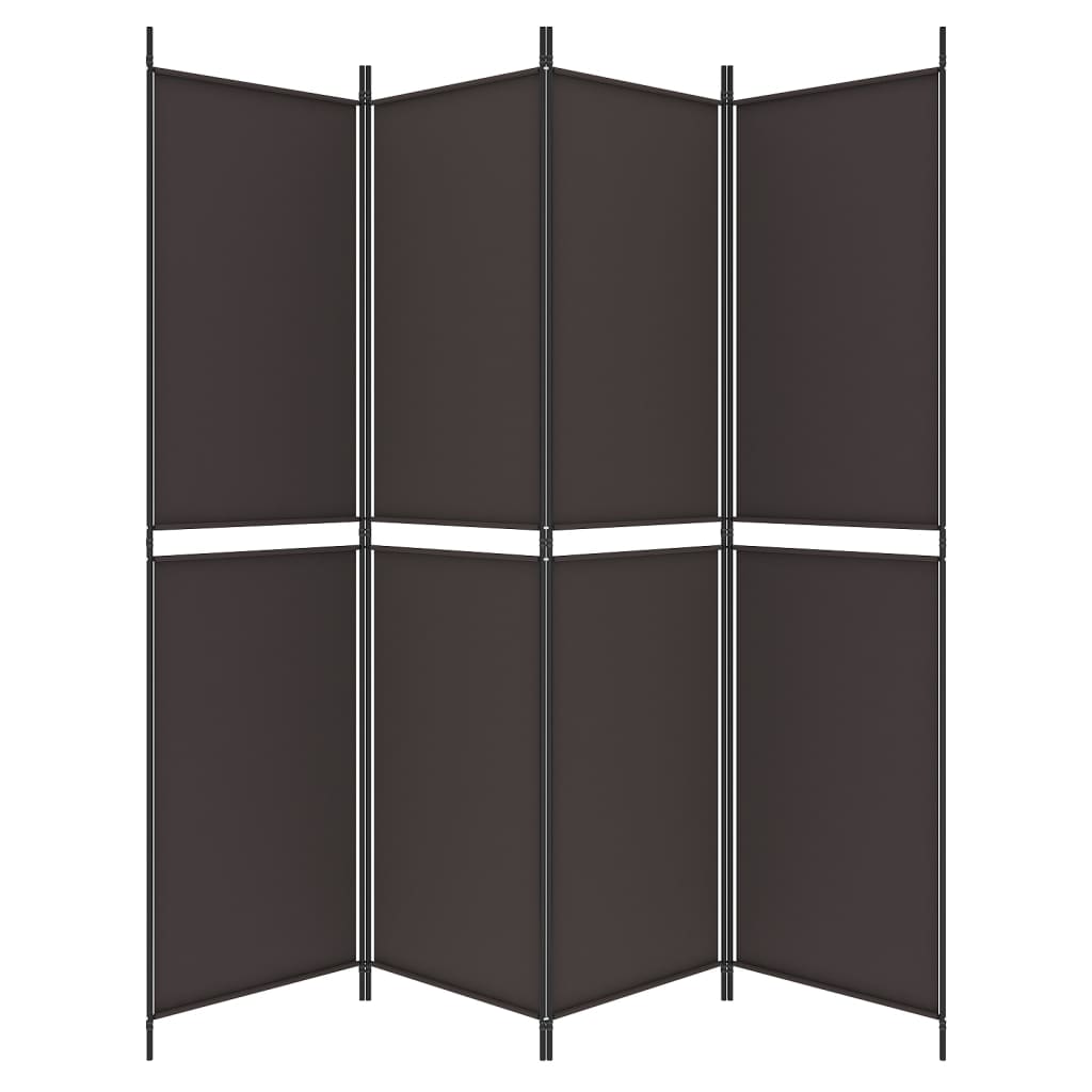 vidaXL Parawan 4-panelowy, brązowy, 200x200 cm, tkanina