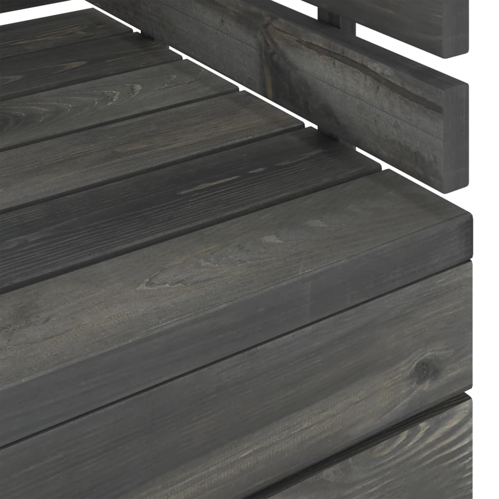 vidaXL 8-cz. zestaw wypoczynkowy z palet, drewno sosnowe, ciemnoszary