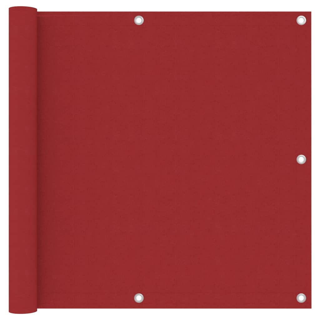 vidaXL Parawan balkonowy, czerwony, 90x500 cm, tkanina Oxford