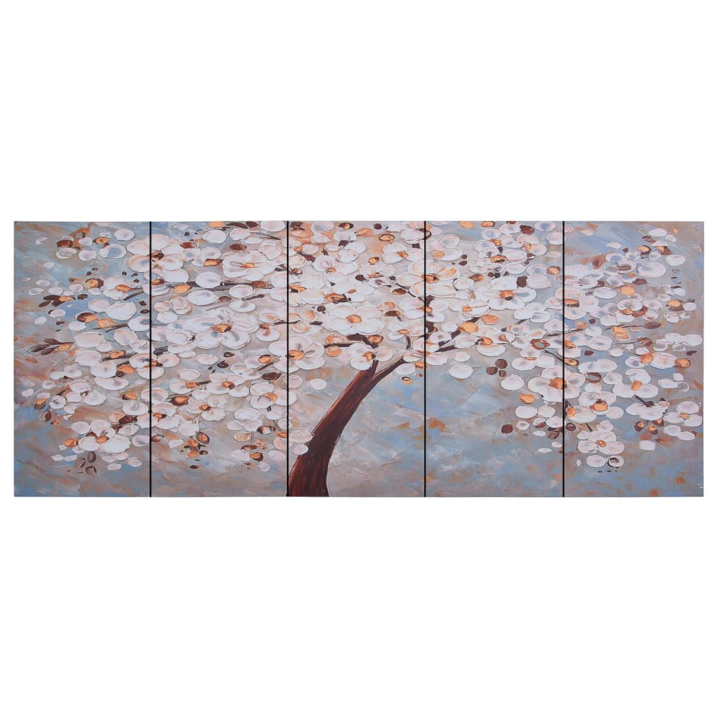 vidaXL Zestaw obrazów z kwitnącym drzewem, kolorowy, 150x60 cm