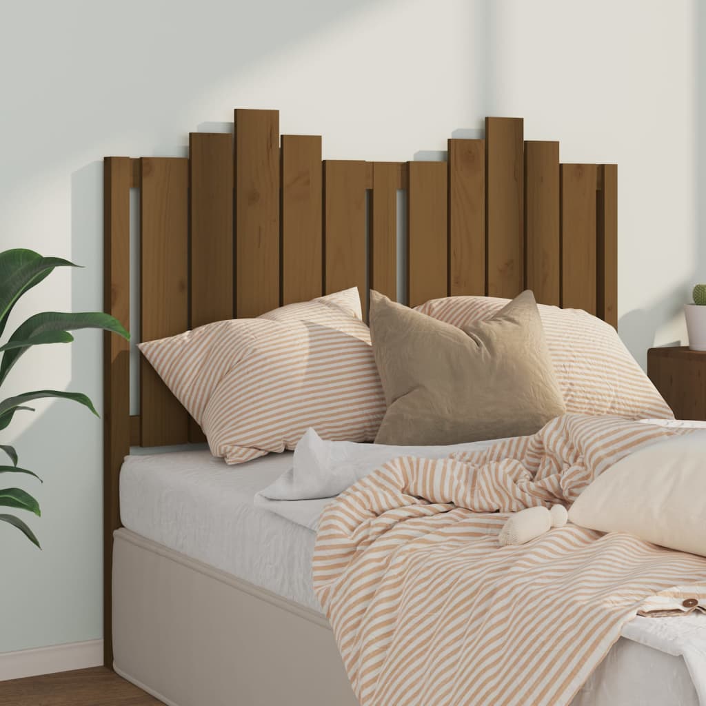 vidaXL Wezgłowie łóżka, miodowy brąz, 126x4x110 cm, drewno sosnowe