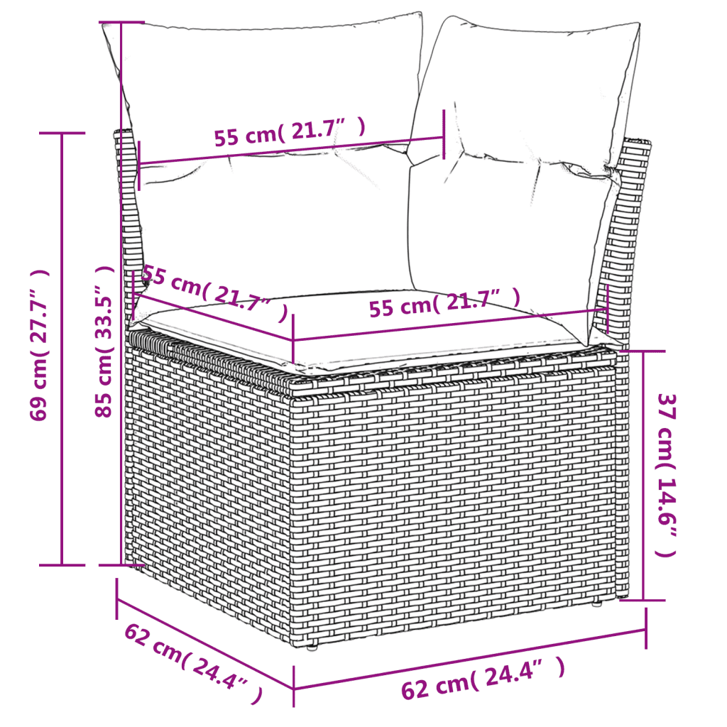 vidaXL 4-cz. zestaw mebli ogrodowych z poduszkami, mieszany beż